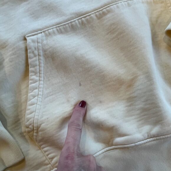 Saturdays New York City Light Yellow Beige Hoodie Sweatshirt Red Lettering - Picture 6 of 9